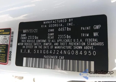 2022 Kia K5 Gt-Line from USA, damaged, VIN 5XXG64J24NG084950